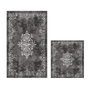 Mijölnir 510616 Juego de Alfombras de Baño de Poliéster Gris 2 Piezas 50x60 cm y 60x100 cm